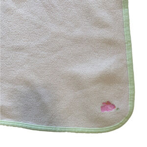 Tykes by Carters Rabbit Bunny Flower Pink Yellow Fleece Baby Blanket Vtg Lovey